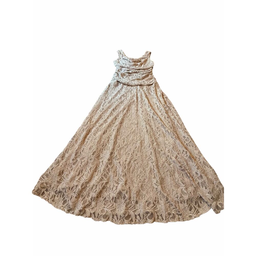 NW Taupe Nightway Lace Gown - Size 10 - Picture 14 of 16